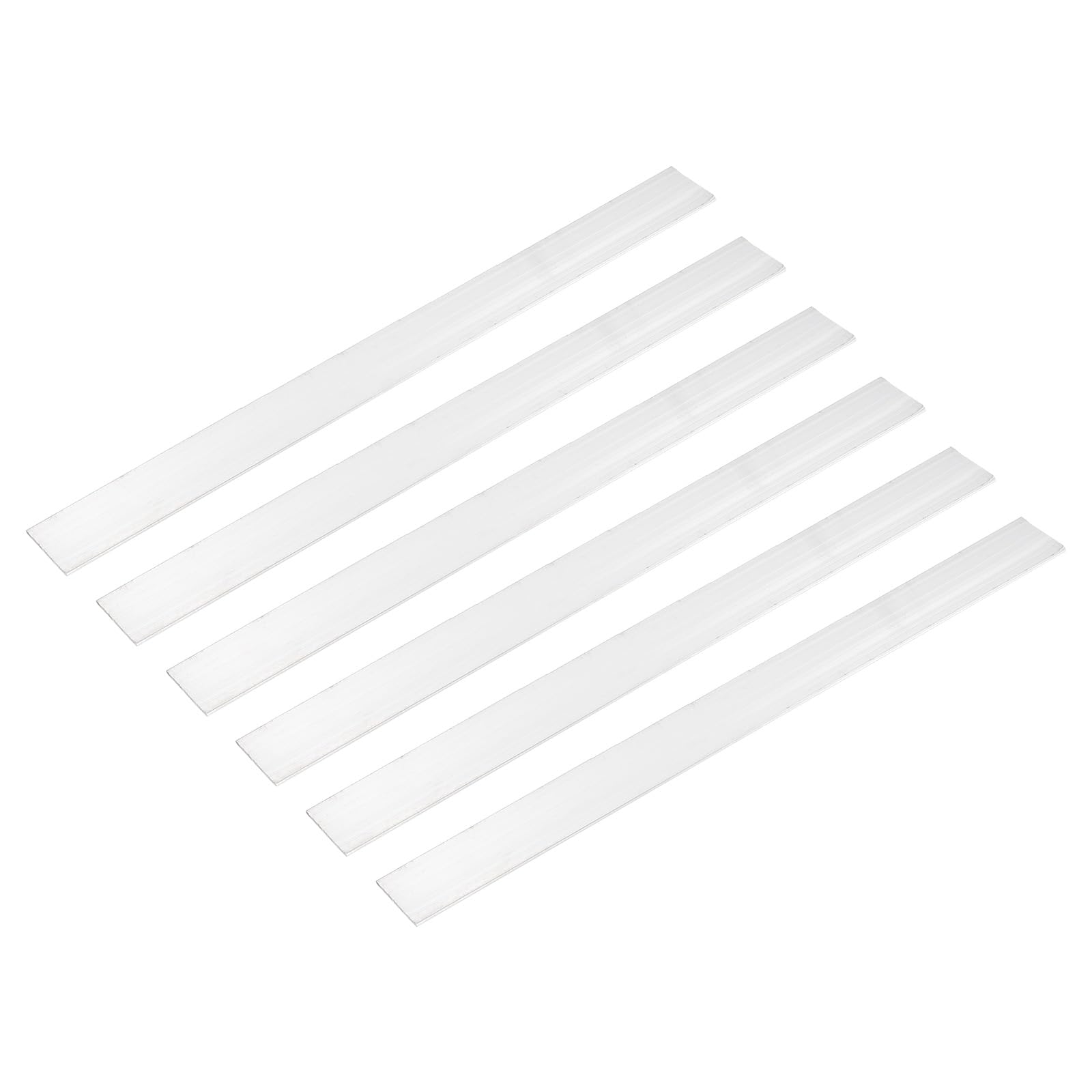 Photo 1 of MECCANIXITY 6 Pcs Square Aluminum Flat Bar, 1/16" (1.5mm) Thick x 1.18" (30mm) Width x 12" (305mm) Long 6061 Aluminum Flat Plate Solid New Mill Stock Silver for Industrial Building