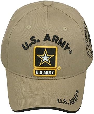 Official Licensed US Army Adjustable Velcro Back Cotton Cap Hat - Khaki