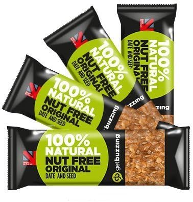 Getbuzzin Original Nut Free Date And Seed Flapjack Bars 62g (Pack of 24) by Getbuzzin