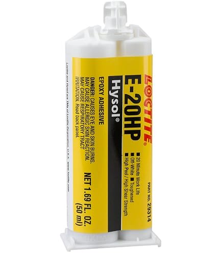 Loctite Epoxy Adhesive, E-20HP Series, Tan, Syringe, 2:01 Mix
