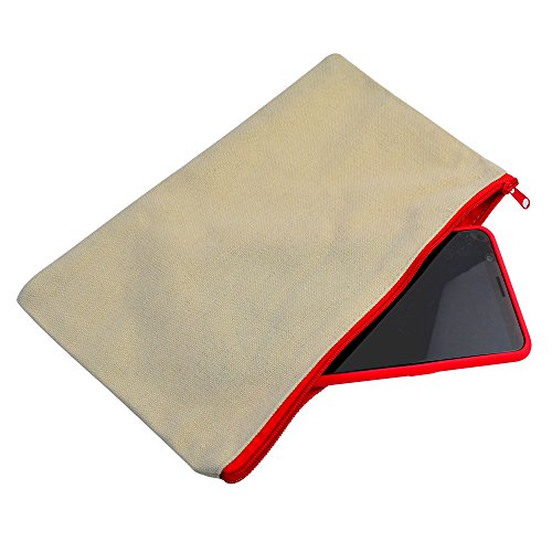 baotongle 10 PCS Multi-Purpose Cotton Canvas Zipper Invoice Bill Bag Pen Pencil Cosmetic Makeup Bag Pouch Blank DIY Craft Bag 9 x 5 inches Random Color Zipper