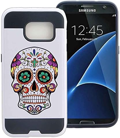 Galaxy S7 Edge Case Cover Sugar Skull Day Of The Dead by NPCase Hybrid Unique Design Combo Case With Armor Defender Protection Dust Shock Proof Fits Samsung Galaxy S7 Edge