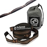 Explore Outfitters EOHS1G Hammock Tree Straps 2000+ LBS Heavy Duty Ultralight No-Stretch Adjustable Suspension System, XL, Set of 2, Orange