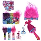 Townley Girl DreamWorks Trolls Hair, Nails and Lips Essentials Set for Girls; Trolls Hair Tiara, Hair Ties, Hair Brush, Nail Polish, Trolls Hair Lip Balm and Carrying Case