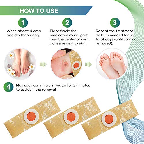 Wart Remover, Corn Remover Pads, Foot Corn Removal Plaster with Hole, Professional Removes Common and Plantar Warts, Callus, Stops Wart Regrowth 24Pcs