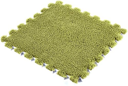 JYCRA Interlocking Foam Mats,9 Fluffy Carpet Interlocking Floor Tiles Plush Area Rug Ideal for Nursery Décor, Baby Room, Playroom and Kids Room (Pea Green)