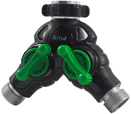 ikris Garden Hose Splitter 2-way Heavy Duty Metal Tap Connector