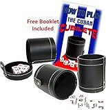 Faux Leather Cubilete Cup with dice set. with storage compartment by Sentir Cubano