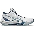 Asics Men's Sky Elite FlyteFoam Mid Top 3 Volleyball Shoes, 7.5, White/Dolphin Grey