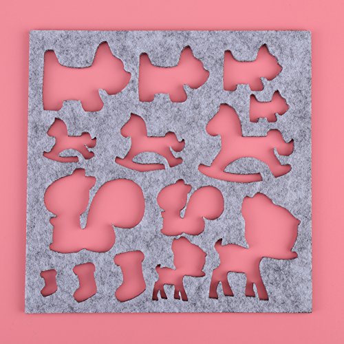 Jacksking Felting Mold, 7pcs/Set DIY Needle Felting Applique Mold Felt Template Beginner Craft Tool Applique Mold - Thumbnail 5