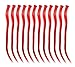 SWACC 12 Pcs Straight One Color Party Highlights Clip on in Hair Extensions Colored Hair Streak Synthetic Hairpieces (Red)thumb 3