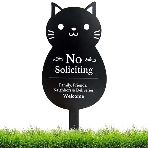 Handook No Soliciting Sign for House Funny Metal No Soliciting Yard Sign, 16.5