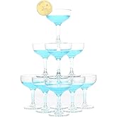 Belinlen 18 Count 5oz Acrylic Martini Glasses for Party Champagne Tower Plastic Champagne Coupe Glasses for Martini, Margarit