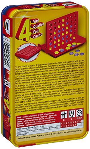 Schmidt Spiele 51214 BMM Vier, Bring Mich mit Spiel in der Metalldose, bunt – Bild 3