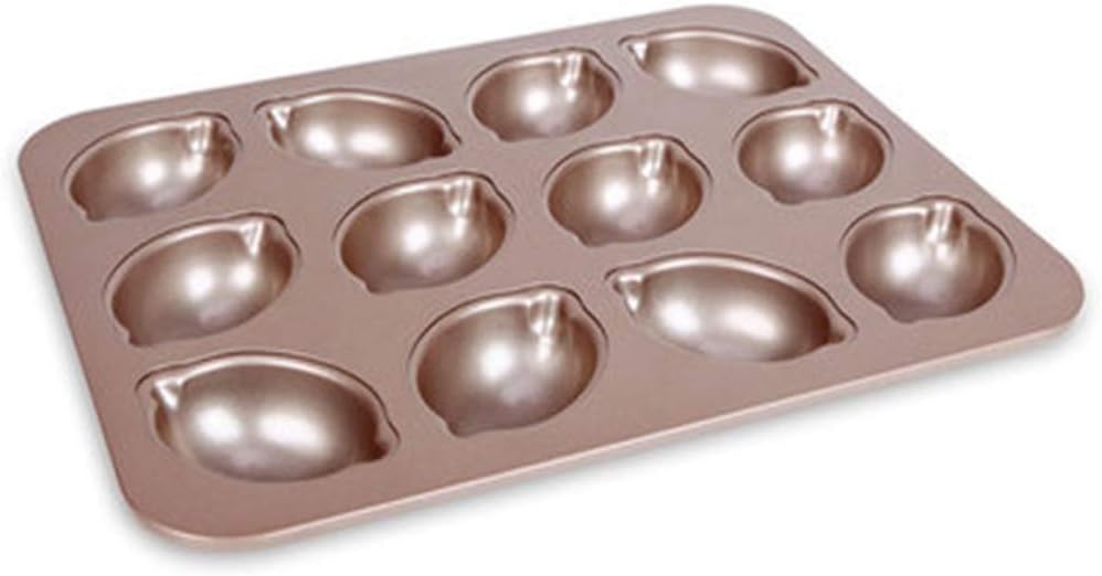 QING Lemon Shape Muffin Pan，12 Cups Nonstick Food Grade Carbon Steel Safety And Environmental Protection Homemade Cakes For Christmas