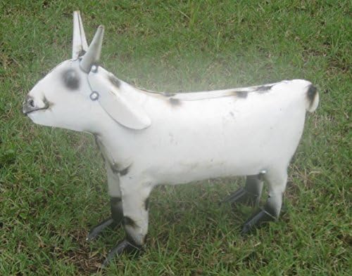 Recycled Metal Tin Goat Figurine Yard / Garden Art Statue Sculpture
