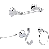 Delta Ashlyn 4-Piece Bath Hardware Set with 24 in. Towel Bar, Toilet Paper Holder, Towel Ring, Towel Hook in Polished Chrome