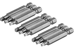 Wolfride 2-Inch Square Head Screwdriver Bits 1/4-Inch Shank Magnetic Square Bit|SQ1 SQ2 SQ3, 3 Set