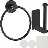 Tahbarshi Self Adhesive Toilet Paper Holder and Hand Towel Ring Set
