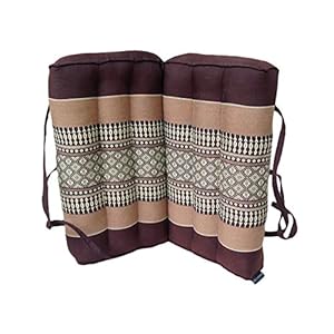 Collumino® Traditional Thai Kapok Foldable Yoga Meditation Cushion with Carry Handle (Brown)
