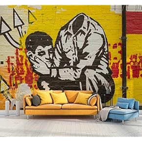 Wall Mural Colorful Graffiti Removable Wallpaper Wall Sticker for Bedroom Living Room - 66x96 inches