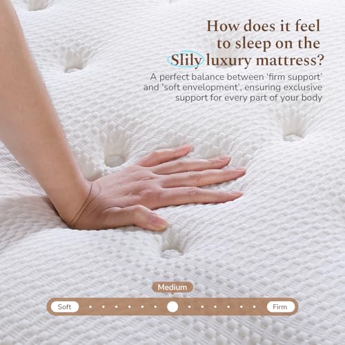 slily 12 Inch 3ft Single Mattress, Hybrid Single Size Mattresses Memory Foam Pocket Sprung, 7-Zone Orthpaedic Mattress for Pressure Relief, Medium Firm, Cosy and Breathable(90x190x30cm)