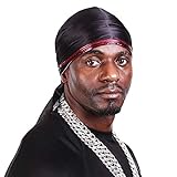 Black durag,Silky durag for Men Women,Durags for Men,Wave caps for Men for 360 Waves,720 Waves