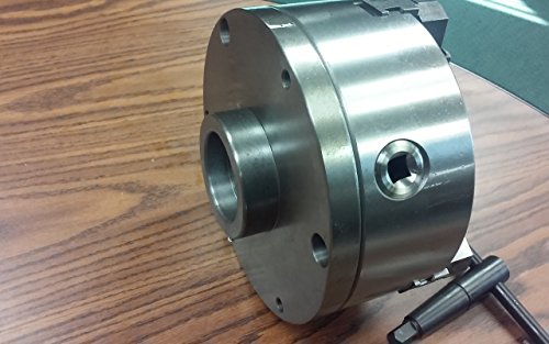 8" 3-JAW SELF-CENTERING LATHE CHUCK top & bottom jaws, w. 2-1/4"-8 adaptor plate