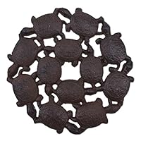 Import Wholesales Baby Turtles Decorative Stepping Stone Rust Brown Cast Iron 10.25" Wide Flagstone