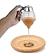 Powstro Honey Dispenser, No-Mess Honey Syrup Dispenser Bee Drip Bottle, Acrylic 200ml