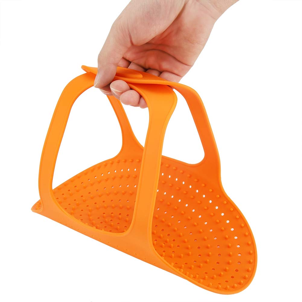 Silicone Bread Sling Heat Resistant Poultry Cooking Mat, Non Stick Turkey Lifter, Reusable Chicken Turkey Meat Large Chicken Turkey Meat Lifter Mat Baking Pan for Home Kitchen (Orange)