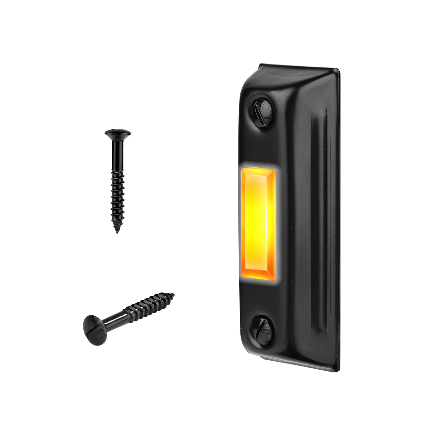 Lighted Doorbell Push Button, Illuminated Metal Door Bell Button Wired with Screws Wall Mounted Doorbell Switch Door Chime Button Doorbell Button Replacement for Most Door Chime (Yellow Light)