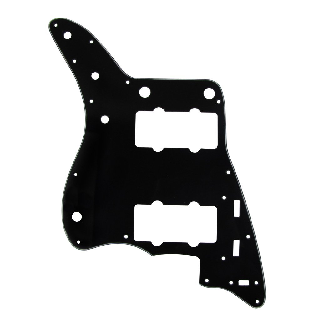 FLEOR Guitar Parts Pickguard Scratch Plate Fit American Made Vintage JM Style Guitar Shield, 3Ply Black/White/Black — image 1
