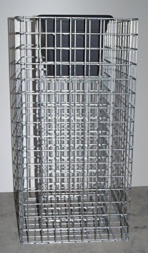 GABIONA Gabion Stone Flower Stand Base, 42 x 42 cm Mesh Size 5 x 5 cm with Plant Pot Hot-Dip Galvanised