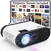 TMY 1080P Full HD Enhanced Projector, Over 7000 Lumens [180 ANSI Brightness] Home Projector, Mini Projector Compatible…