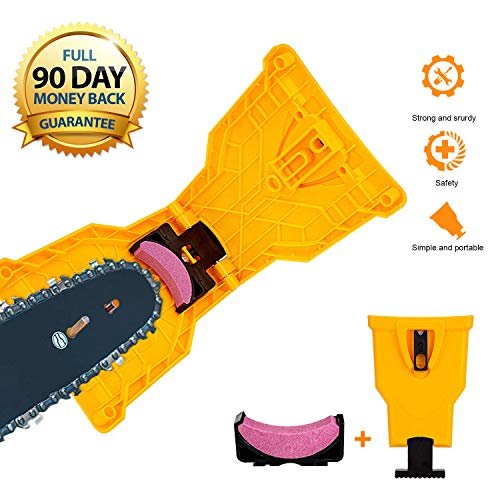OneBom Chainsaw Sharpener, Chain Saw Sharpeners, Chainsaw Teeth Sharpener, Chain Sharpener for Chainsaws, Chain Saw Blade Sharpener with Sharpener Fit for 14/16/18/20 Inch Chain Saw Bar with 2 Holes