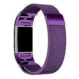 Fitbit Charge 2 Band, Milanese Loop Woven Stainless Steel Mesh with Magnetic Closure Bracelet Replacement Strap for Fitbit Charge 2 Large Size (5.3