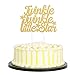 PALASASA Gold Single Sided Glitter Twinkle Twinkle Little Star Cake Topper in for Baby Shower or Birthday Party