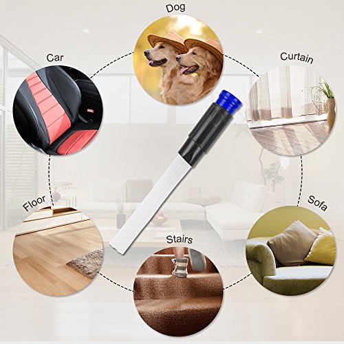 Lambow Vacuum Attachments Dusty Brush Cleaner Dirt Remover Pro Cleaning Tool, Small Suction Brush Tubes Flexible Access to Anywhere, Strong Suction for Corners, Pets, Drawers - Thumbnail 6