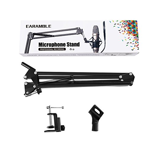 Earamble-Professional-Studio-Condenser-Microphone-Suspension-Boom-Scissor-Mic-Arm-Stand-with-Table-Mounting-Clamp-Suitable-for-Blue-Yeti-Snowball