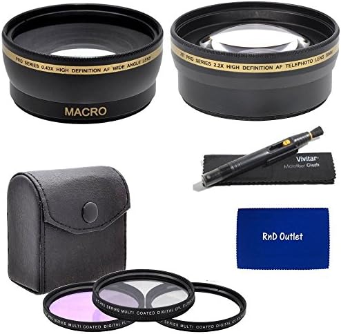 52mm Multi-Coated 3 Piece Digital Filter Kit (UV-CPL-FLD) + 0.43x Professional HD Auto Focus Wide Angle Lens with Macro &amp; Pro Series 2.2x High Definition AF Telephoto Lens + Lens Cleaning Pen + rnd Microfiber Cloth For The Nikon D4 Digital SLR Camera Which Have Any Of These (18-55mm, 55-200mm, 50mm) Nikon Lenses