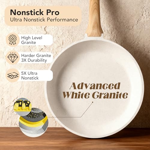 Nonstick Ceramic Cookware Set 17-Piece, Healthy Pots and Pans Set, Nonstick Pots and Pans Set, Induction Cookware Cooking Set with Frying Pans, Saucepans, Saute Pan, Steamer