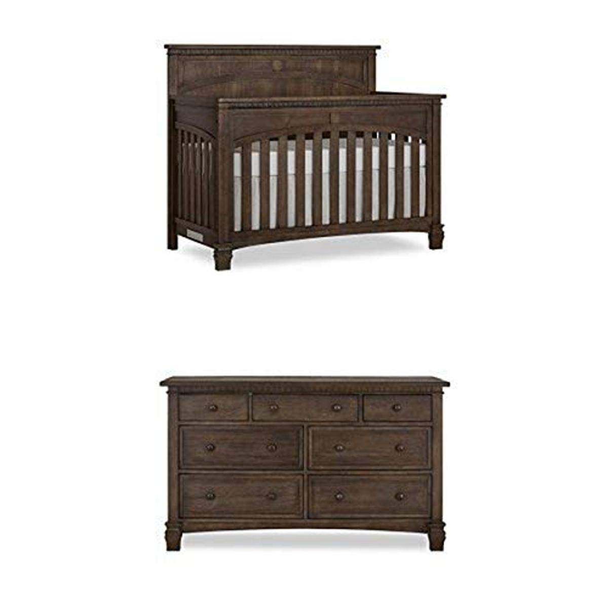 evolur santa fe crib antique brown