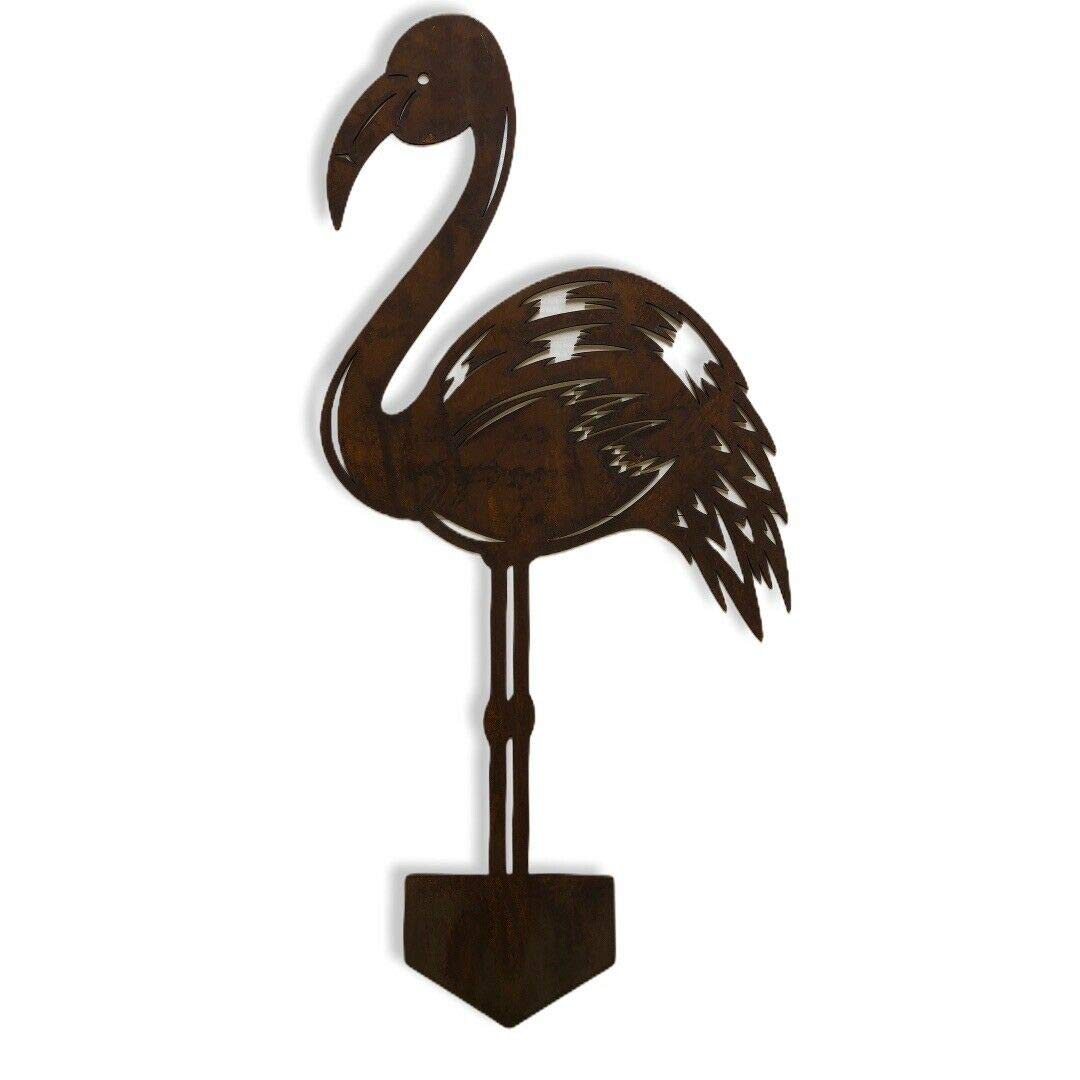 rwnorfolk Rusty Metal Bird Garden Decorations, Flamingo Garden Ornaments, Garden Sign, Garden Art, Lawn Feature, Garden Statue