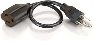 C2G 53410 18 AWG Outlet Saver Power Extension Cord - NEMA 5-15P to NEMA 5-15R, TAA Compliant, Black (25 Feet, 7.62 Meters)