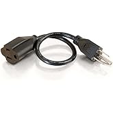 C2G Legrand Universal Power Cord, Computer Extension Cord with 18 AWG Power Cord, 6 Foot Computer Power Cable, Black, 1 Count
