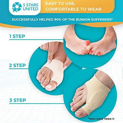 Bunion Corrector and Bunion Relief Sleeve 2Pack Gel Pads Hallux Valgus Cover Toe Socks with