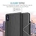 Maxboost Wallet Case Designed for Apple iPhone Xs (2018)/ iPhone X (2017) [Black] [Folio Style] [Stand Feature] Credit Card Leather Flip Case Magnetic Closure for iPhone Xs & iPhone X