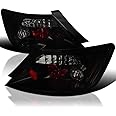 Spec-D Tuning Black Smoke Tail Lights Compatible with 2006-2011 Honda Civic Coupe 2 Door, Left + Right Pair Assembly