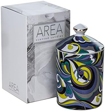 Scented Candles By AREA. 100% Soy Wax Aromatherapy Candle- Eclectic Design (Rose Scent)